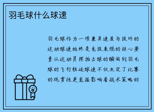 羽毛球什么球速